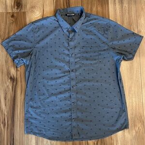 Travis Mathew Men's palm tree Print button down shirt XXL